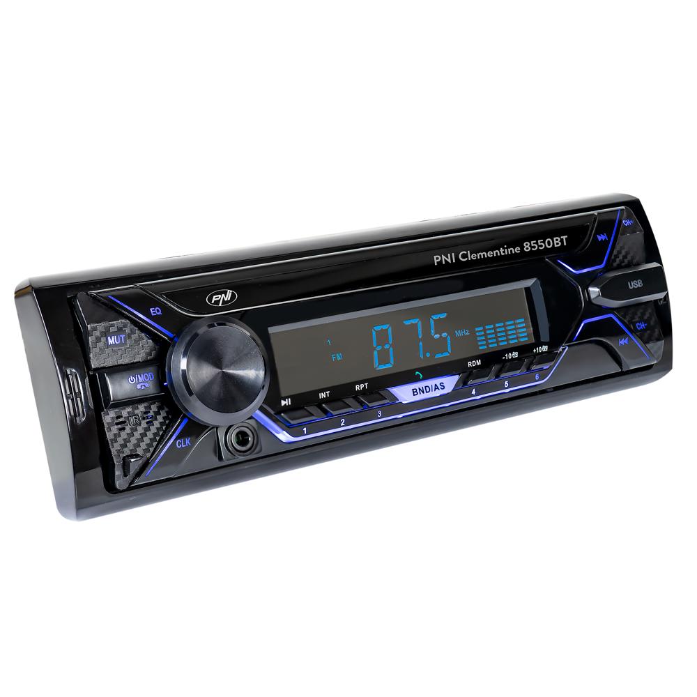 Radio MP3 player auto Pni clementine 8550BT, fata detasabila, 4X45W, 12V, 1 din, cu sd, USB, aux, rca PNI-MP3-8550