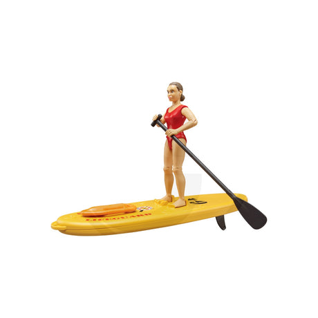 Figurina Bworld Life Guard cu stand up paddle, scara 1:16 Bruder 12276786