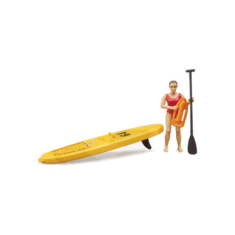 Figurina Bworld Life Guard cu stand up paddle, scara 1:16 Bruder 12276786 – imagine 2