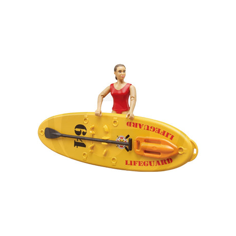 Figurina Bworld Life Guard cu stand up paddle, scara 1:16 Bruder 12276786 – imagine 3