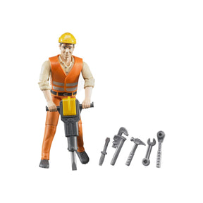 Figurina muncitor cu accesorii, scara 1:16 Bruder 60020
