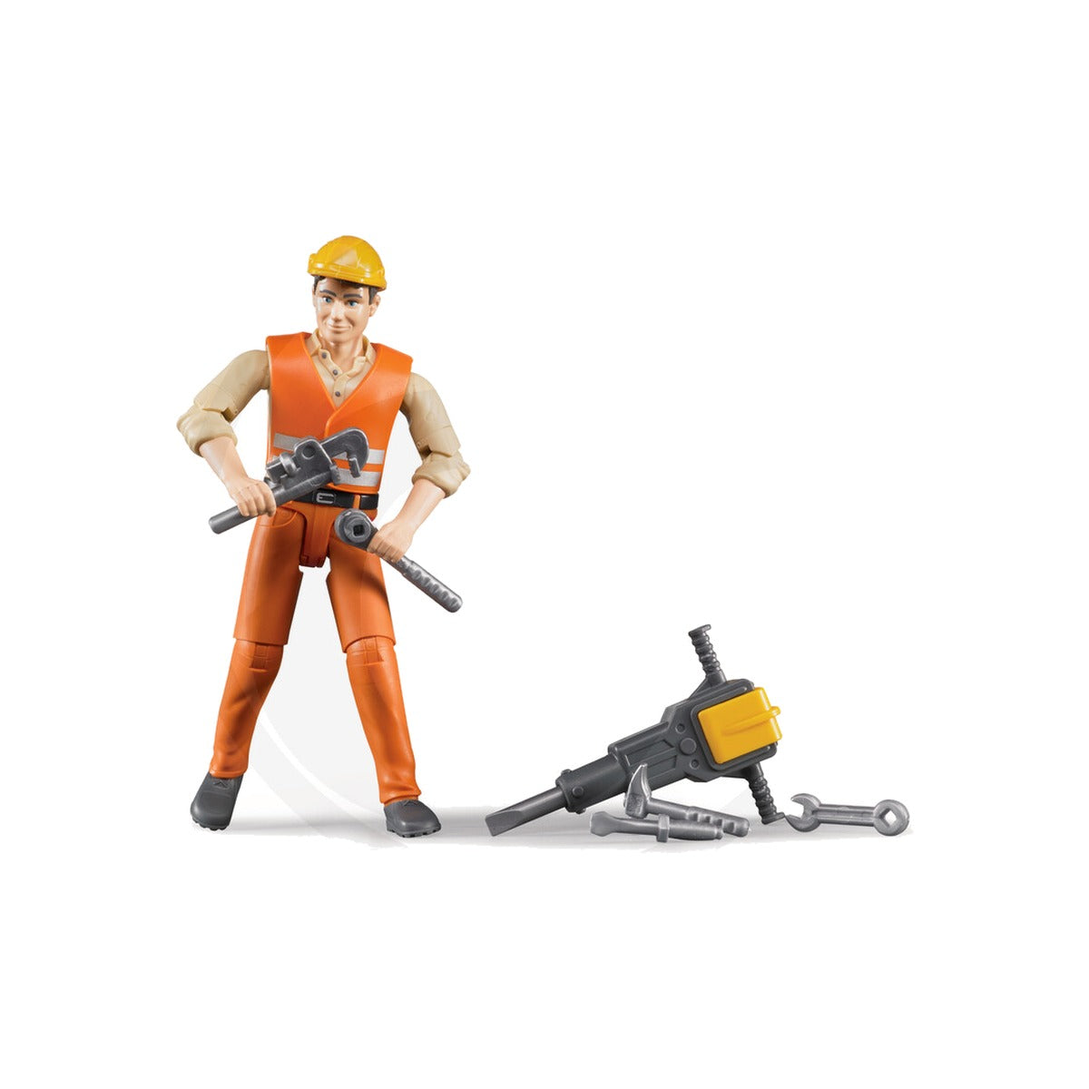 Figurina muncitor cu accesorii, scara 1:16 Bruder 60020 – imagine 2