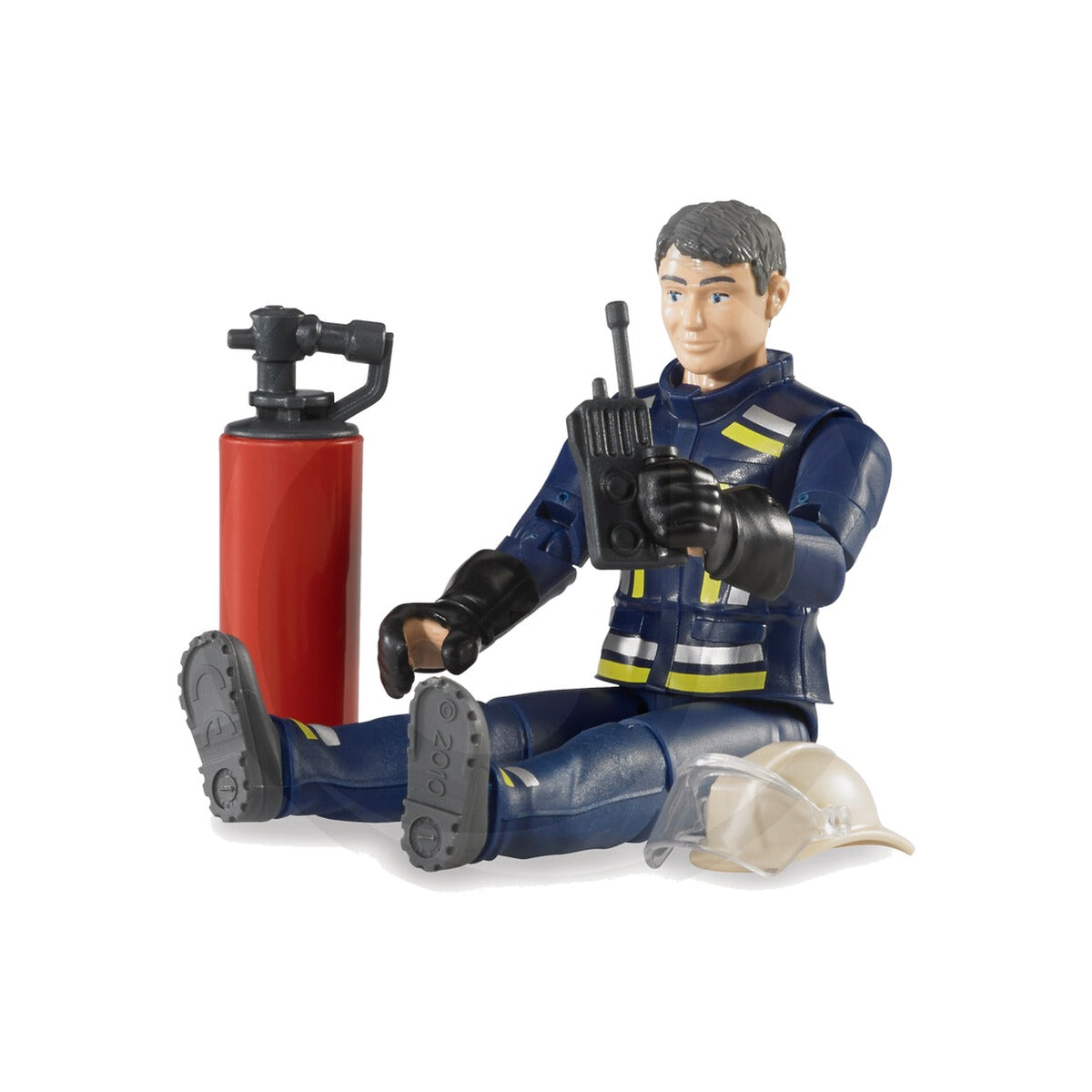 Figurina pompier cu extinctor si accesorii, scara 1:16 Bruder 60100 – imagine 2