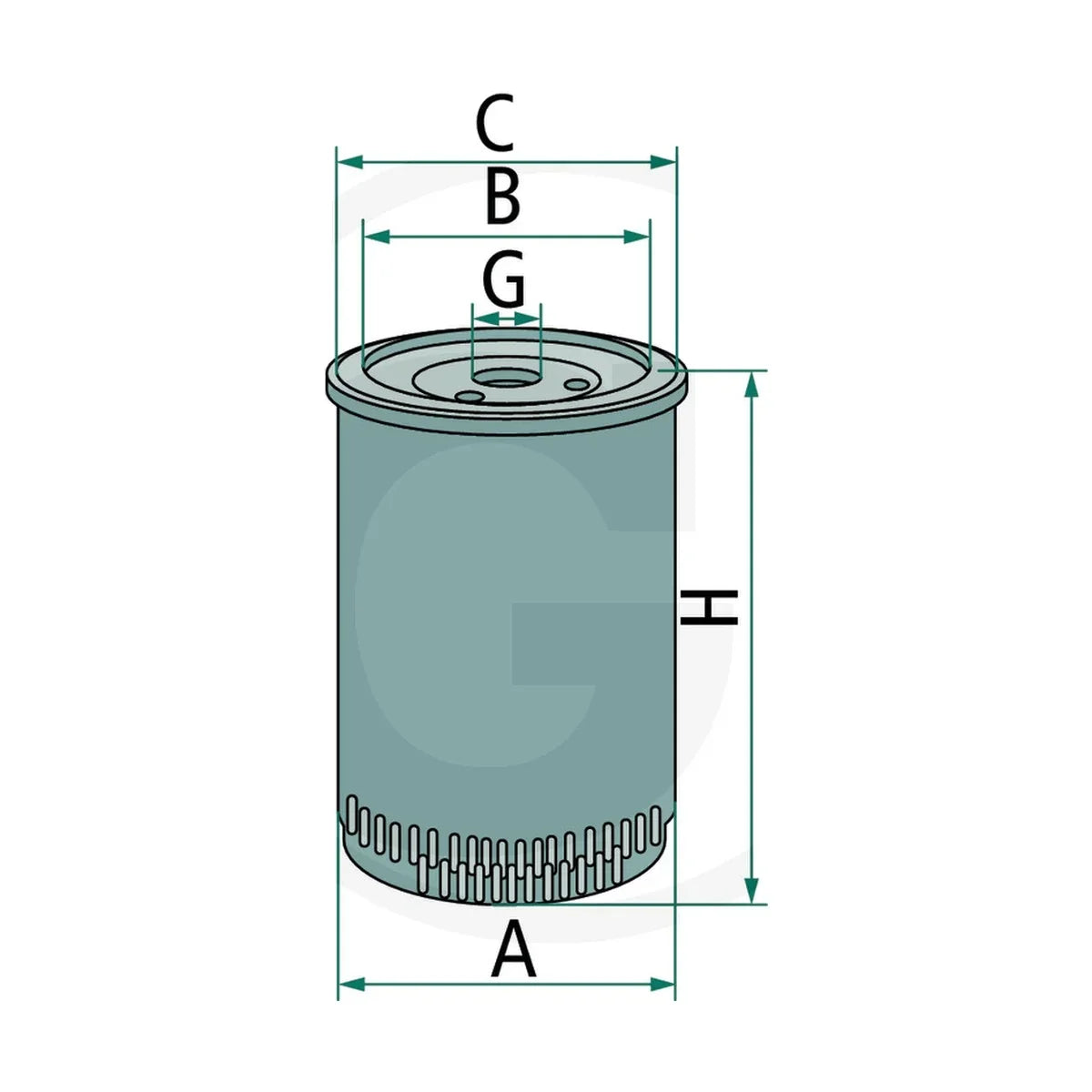 Schita dimensiuni Filtru de carburant compatibil Fendt, Deutz-Fahr, Lamborghini GRANIT 8001006