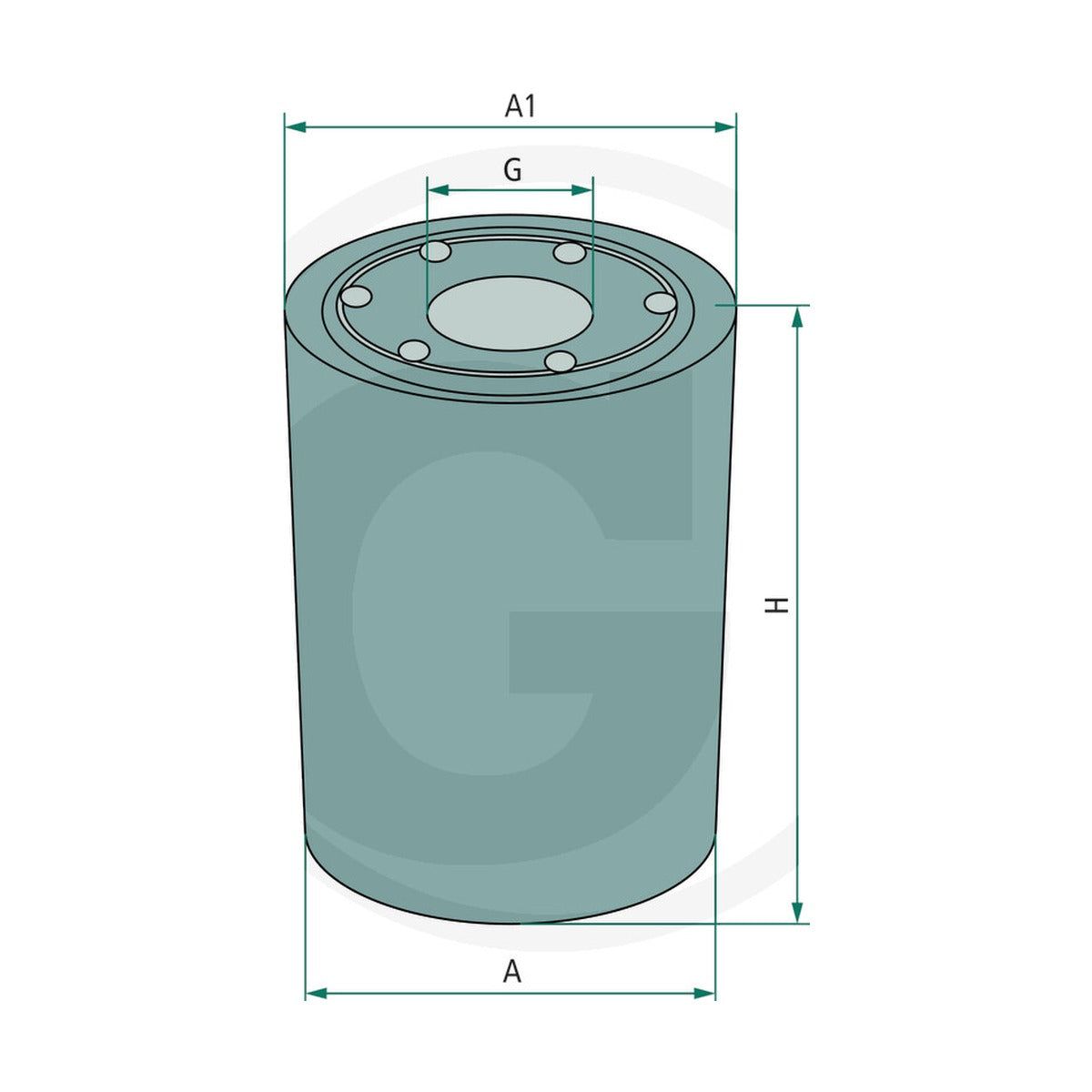 Schita dimensiuni Filtru compatibil John Deere, Case IH, New Holland Fleetguard 739LF701