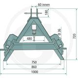 Furca profesionala pentru transport baloti cu prindere in 3 puncte