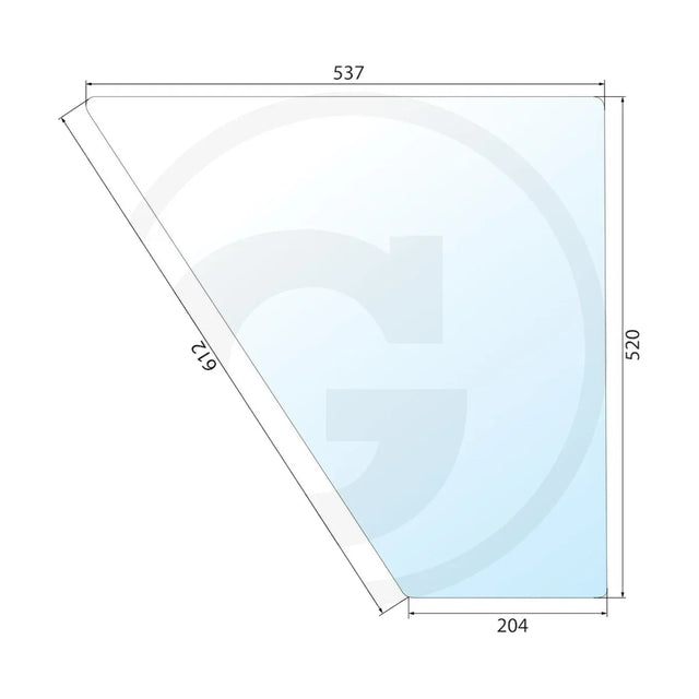 Schita dimensiuni Geam inferior usa stanga sau dreapta Fendt – 178.810.110.040 dedesubt GRANIT 650S8810110040