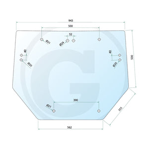 Schita dimensiuni Geam spate curbat Same 0.009.8626.0 GRANIT 65004143