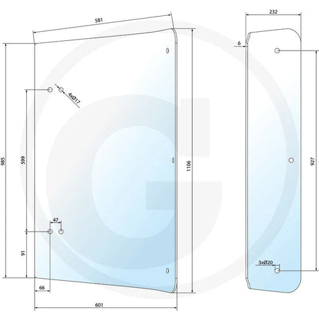 Geam spate curbat tractor Fiat CNH 650S24413