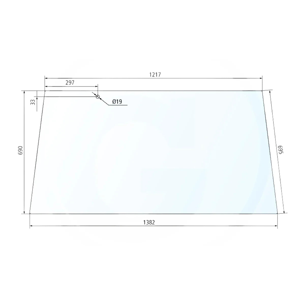 Geam spate tractor Fendt Farmer 650885791 verde
