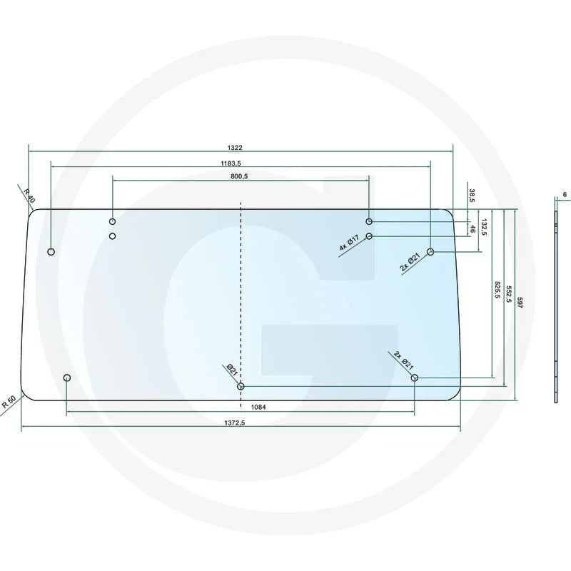 Geam usa spate tractor Fiat Ford CNH 650886132