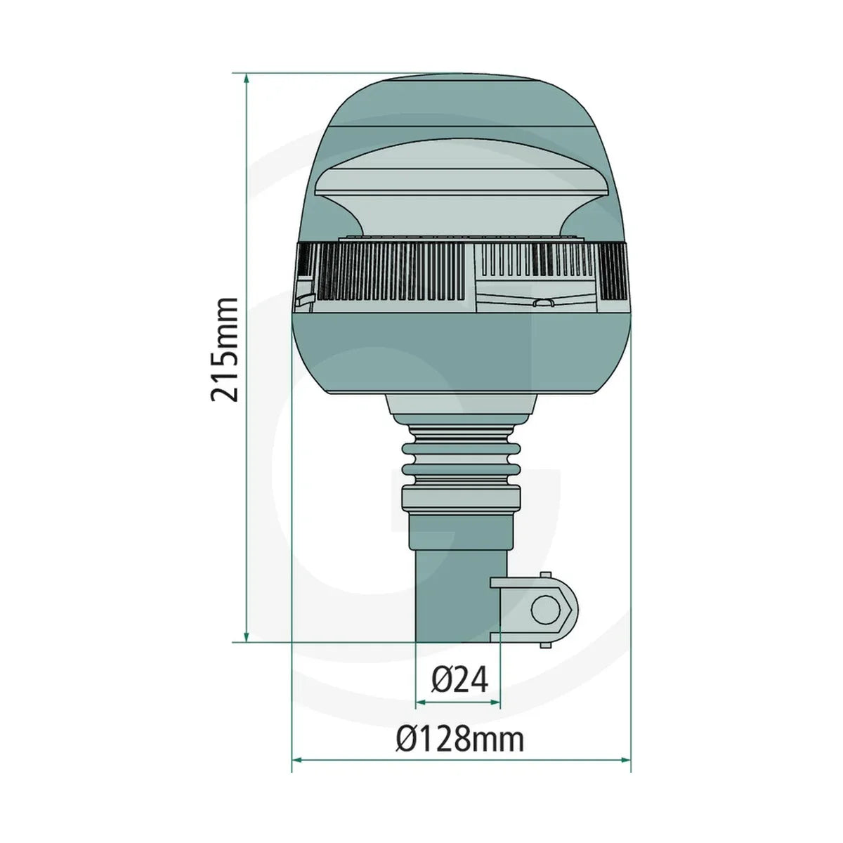 Schita dimensiuni Girofar cu LED 12 / 24V, prindere pe tija compatibil Jungheinrich, Still SACEX 70799508