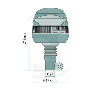 Schita dimensiuni Girofar cu LED 12 / 24V, prindere pe tija compatibil Jungheinrich, Still SACEX 70799508