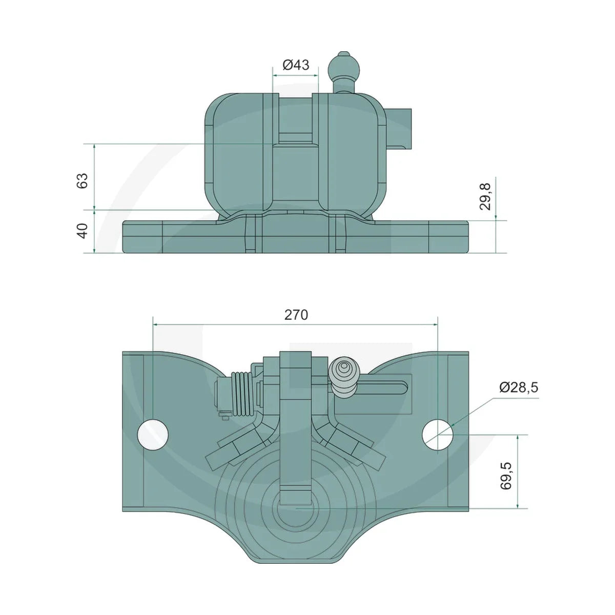 Schita dimensiuni Glisaj Piton Sistem 3 in 1 John Deere SAUERMANN 77012019