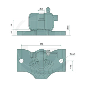 Schita dimensiuni Glisaj Piton Sistem 3 in 1 John Deere SAUERMANN 77012019