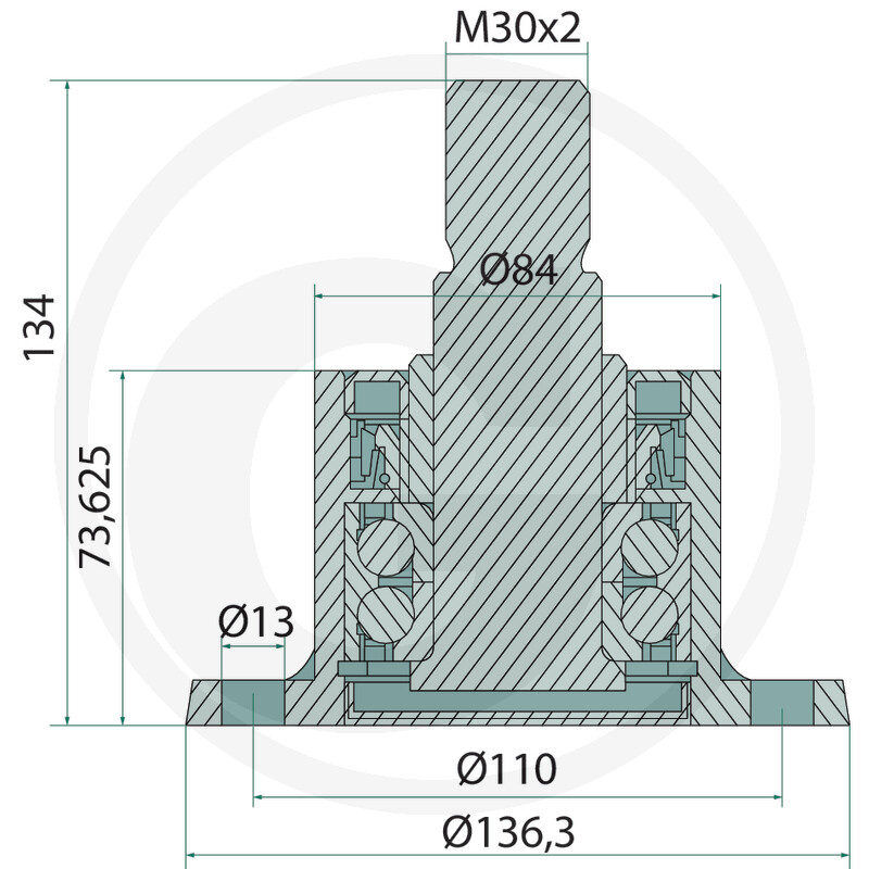 Schita dimensionala butuc taler GRANIT 1805400026 M30x2