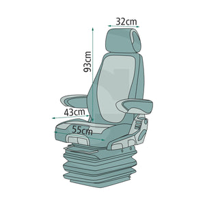 Schita dimensiuni Huse scaun 1 bucata potrivit pentru Grammer Actimo GRANIT 24000134