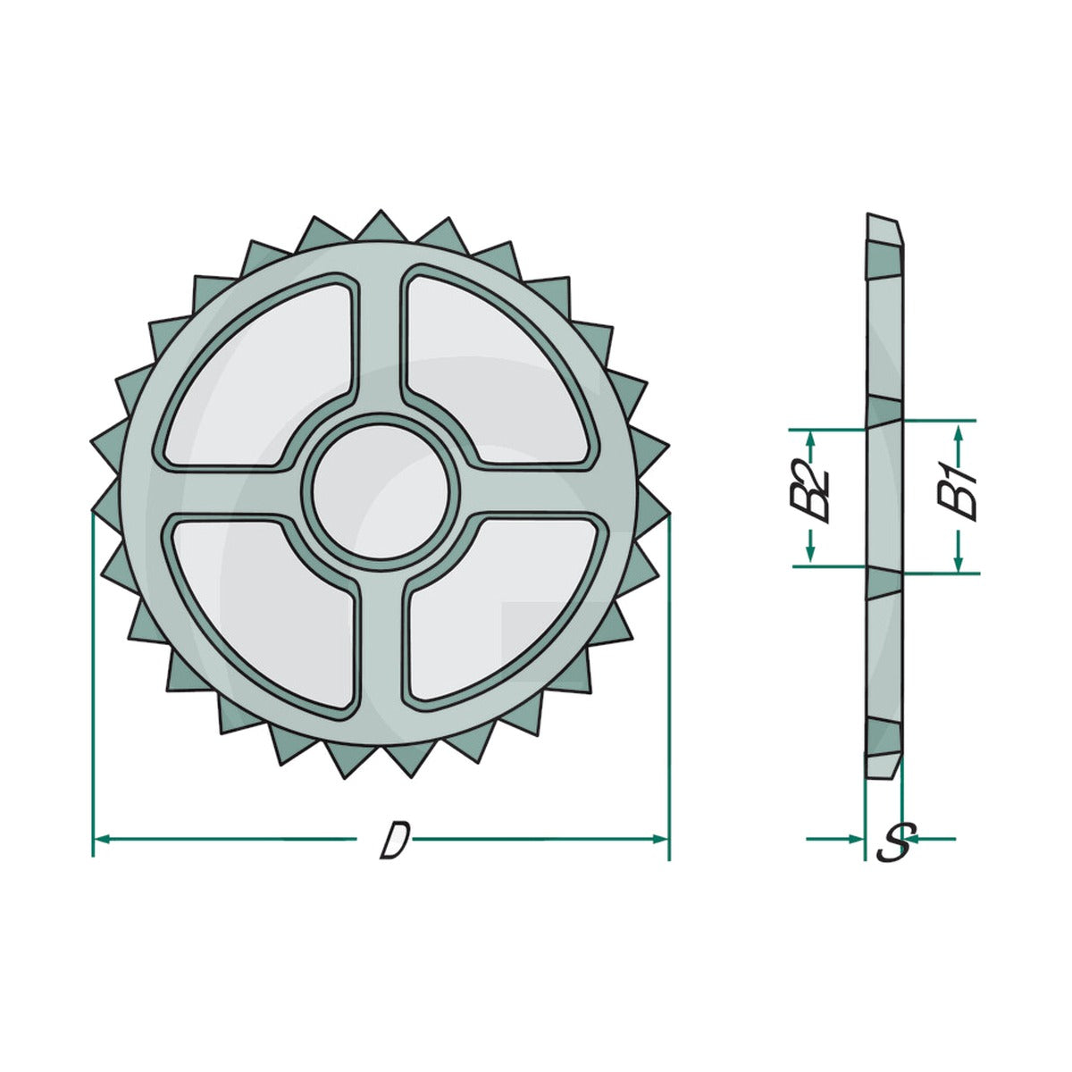 Schita dimensiuni Inel tip stea GRANIT 408200450