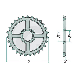 Schita dimensiuni Inel tip stea GRANIT 408200450