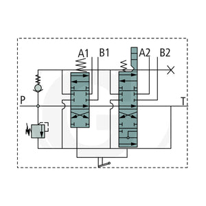 Schita dimensiuni Kit joystick cu distribuitor hidraulic pentru incarcator frontal P40 1A1K16 GV1 - 11-KIT 1500 GRANIT 87000935