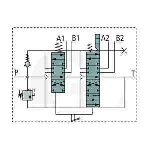 Schita dimensiuni Kit joystick cu distribuitor hidraulic pentru incarcator frontal P80 1A1K16 GV1 - 11-KIT 2000 GRANIT 87000938