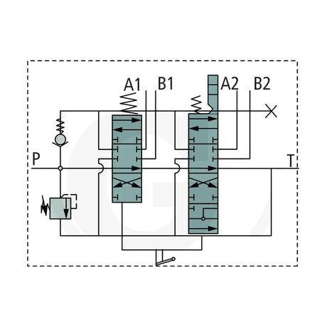Schita dimensiuni Kit joystick cu distribuitor hidraulic pentru incarcator frontal P80 1A1K16 GV1 - 11-KIT 2000 GRANIT 87000938