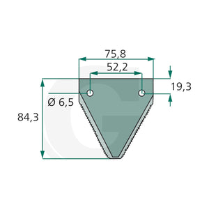 Schita dimensiuni Lama cutit cositor zimtata in partea superioara, grosime 3 mm compatibila Laverda GRANIT 525321219850/25