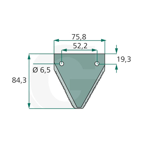 Schita dimensiuni Lama cutit cositor zimtata in partea superioara, grosime 3 mm compatibila Laverda GRANIT 525321219850/25