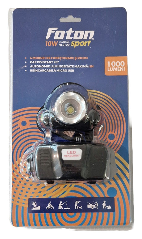 Lanterna frontala reincarcabila Foton Sport HL2120 10W 1000 lumeni 304142120