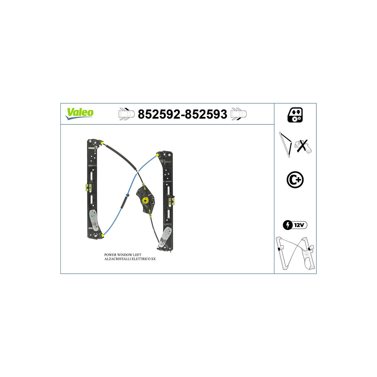 Macara geam fata dreapta Valeo 852593
