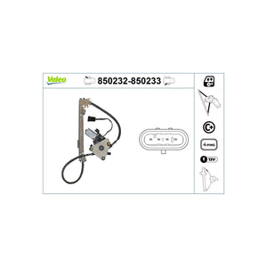 Macara geam spate stg. Valeo 850232