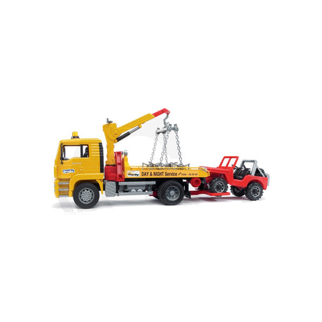 Macheta camion de tractare cu masina de teren, scara 1:16 Bruder 02750 – imagine 6