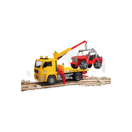 Macheta camion de tractare cu masina de teren, scara 1:16 Bruder 02750 – imagine 7
