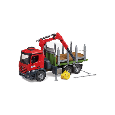 Macheta camion transport lemn MB Arocs cu macara, scara 1:16 Bruder 11975546 – imagine 2