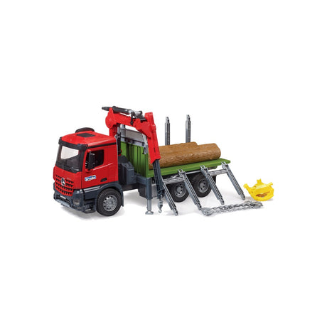 Macheta camion transport lemn MB Arocs cu macara, scara 1:16 Bruder 11975546 – imagine 3