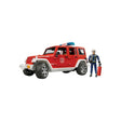 Macheta masina de pompieri Jeep Wrangler cu pompier, scara 1:16 Bruder 02528