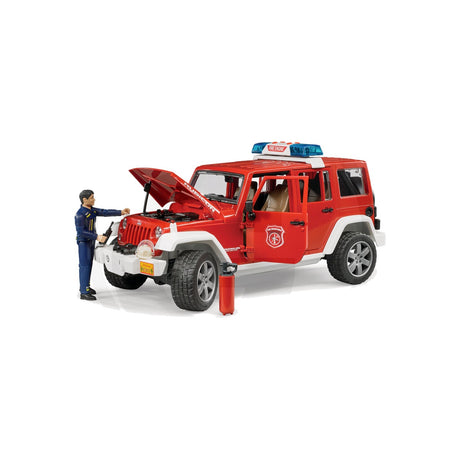 Macheta masina de pompieri Jeep Wrangler cu pompier, scara 1:16 Bruder 02528 – imagine 2