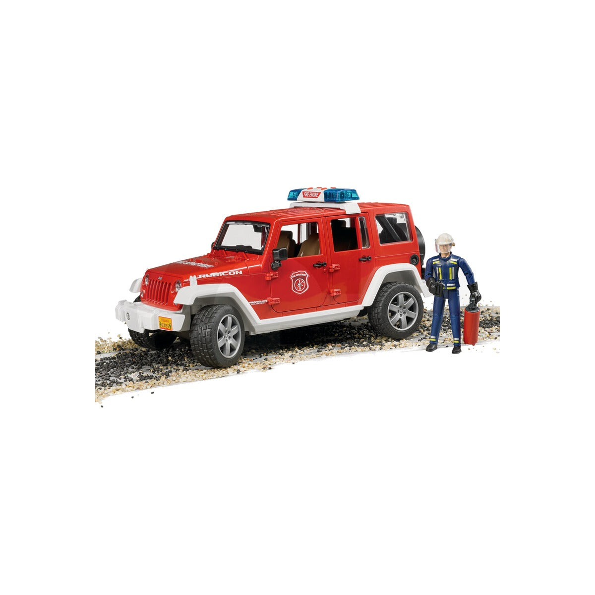 Macheta masina de pompieri Jeep Wrangler cu pompier, scara 1:16 Bruder 02528 – imagine 5