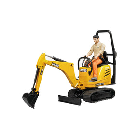 Macheta miniexcavator cu muncitor, scara 1:16 Bruder 62002