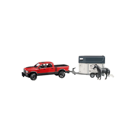 Macheta pick-up cu remorca si 1 cal, scara 1:16 Bruder 02501
