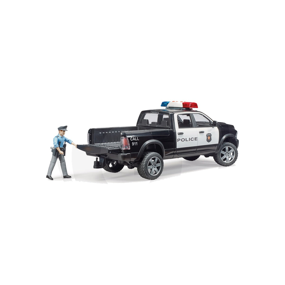 Macheta pick-up RAM 2500 de politie cu politist, scara 1:16 Bruder 02505 – imagine 4