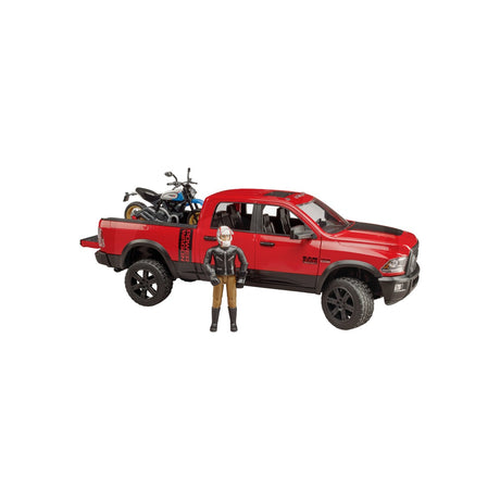 Macheta pickup cu motocicleta Ducati Desert Sled, scara 1:16 Bruder 02502