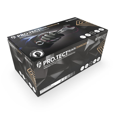 Manusi nitril PROTECT Black Diamond HD M ● 100 buc Unigloves GA0133
