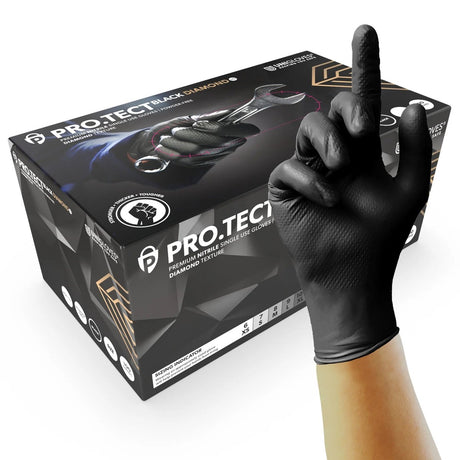 Manusi nitril PROTECT Black Diamond HD XL ● 100 buc Unigloves GA0135 – imagine 5