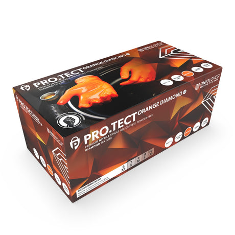 Manusi nitril PROTECT Orange Diamond HD XL ● 100 buc Unigloves GA0055