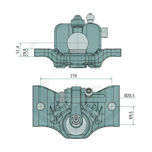 Schita dimensiuni Modul de insertie 80 compatibil John Deere SAUERMANN 71112001