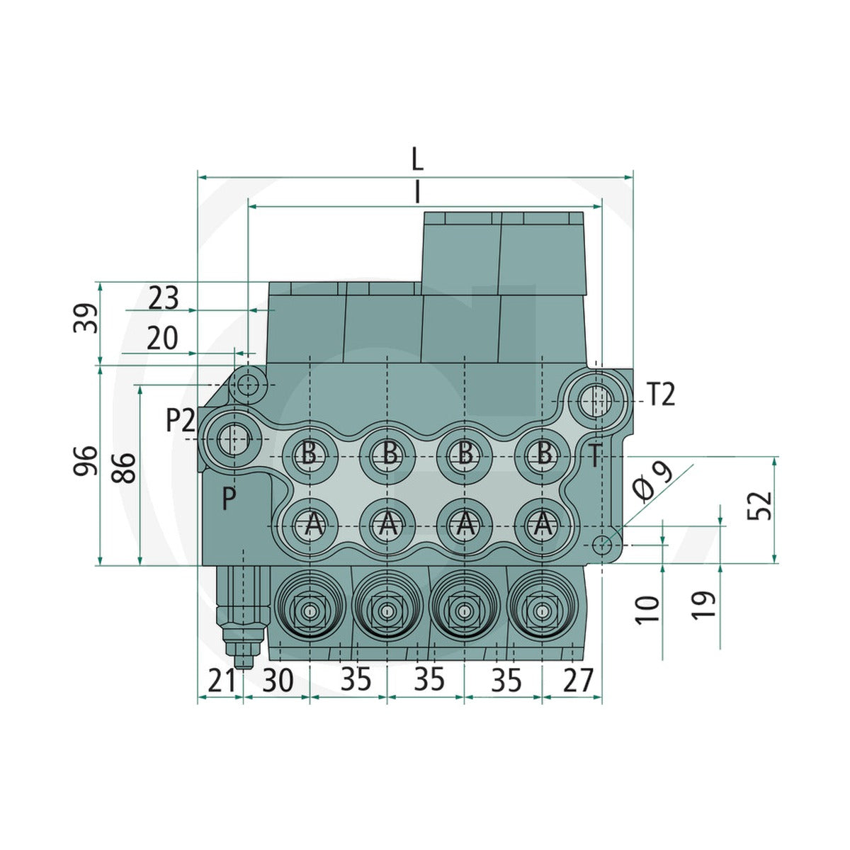 Schita dimensiuni Monosupape BM 40/3 GU-3x MO-A1-T BLB 86503004 – 2