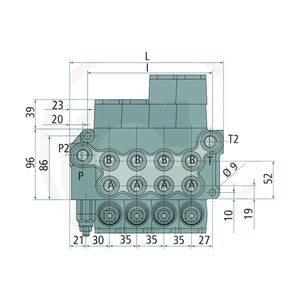 Schita dimensiuni Monosupape BM 40/3 GU-3x MO-A1-T BLB 86503004 – 2
