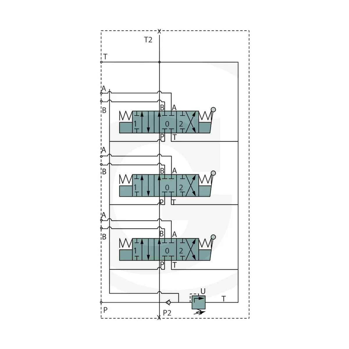 Schita dimensiuni Monosupape BM 40/3 GU-3x MO-A1-T BLB 86503004 – 3
