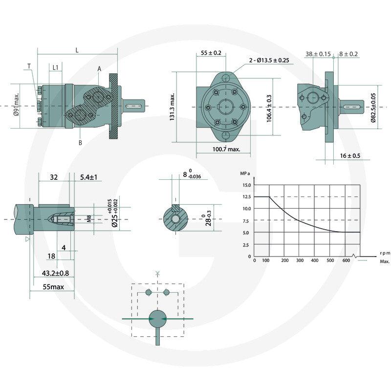 Motor BMP 125cc D=25mm 1/2”